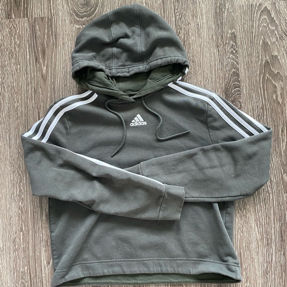 Army olive green adidas sweatshirt hoodie